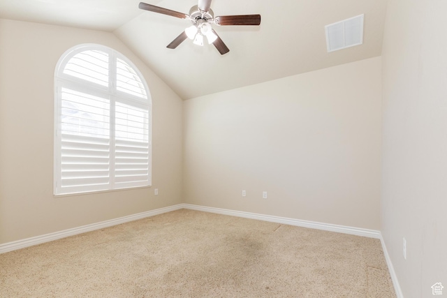 344 E 2280 N Unit C, North Logan, UT 84341 - carpeted empty room featuring lofted ceiling, a ceiling fan, and baseboards