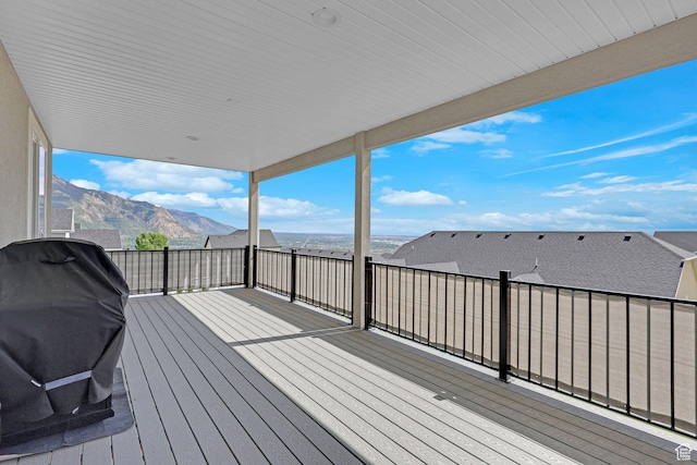 3877 N 425 E, North Ogden, UT 84414 - wooden terrace featuring a mountain view