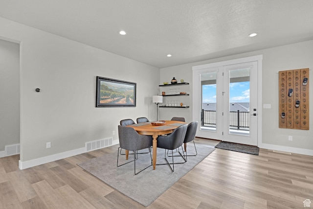 3877 N 425 E, North Ogden, UT 84414 - dining space with light wood-type flooring, baseboards, and recessed lighting