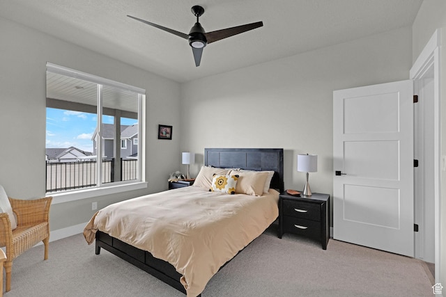 3877 N 425 E, North Ogden, UT 84414 - bedroom featuring light colored carpet, a ceiling fan, and baseboards