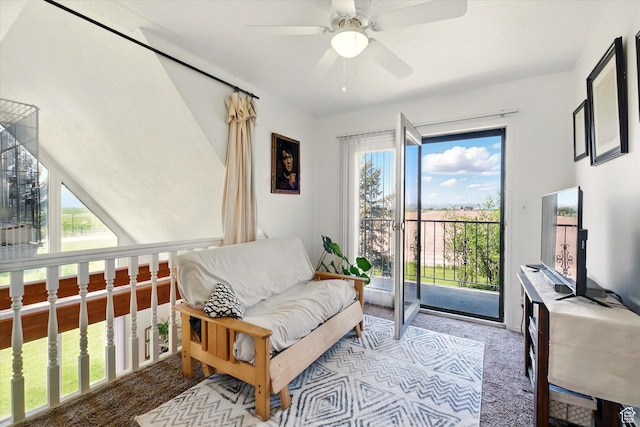 1777 W 4200 N, Smithfield, UT 84335 - living area featuring carpet and ceiling fan