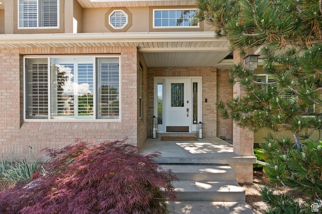 12563 S Bear Castle Cv, Draper, UT 84020 - doorway to property with brick siding