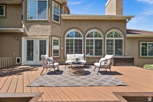 12563 S Bear Castle Cv, Draper, UT 84020 - deck with french doors and an outdoor living space