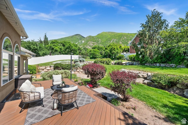 12563 S Bear Castle Cv, Draper, UT 84020 - deck featuring a mountain view