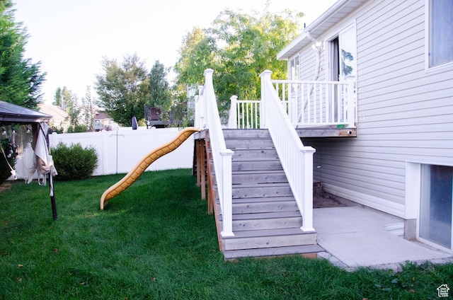 6705 S High Bluff Dr W, West Jordan, UT 84081 - view of play area featuring stairway