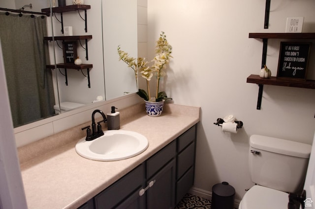 6705 S High Bluff Dr W, West Jordan, UT 84081 - full bath featuring toilet, vanity, and a shower with curtain
