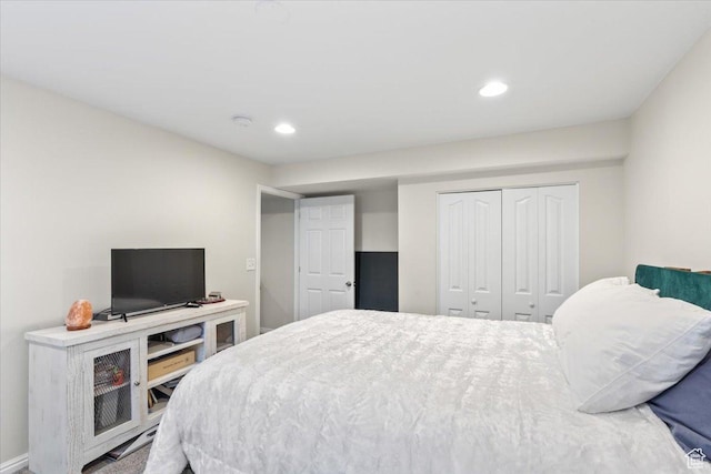 4868 W Cedar Point Peak Dr S, Riverton, UT 84096 - bedroom featuring a closet and recessed lighting