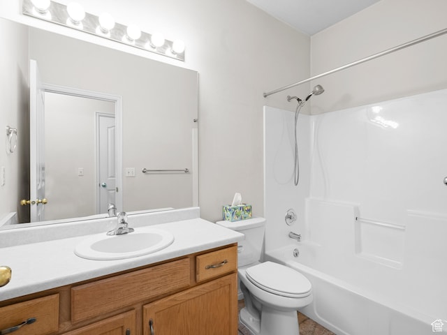 4912 W Rosewood Dr S, South Jordan, UT 84009 - bathroom featuring vanity, toilet, and shower / bath combination