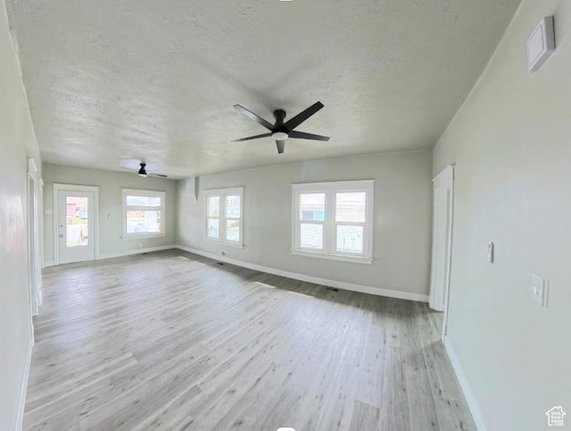 197 W Center St, Midvale, UT 84047 - unfurnished room with wood finished floors, ceiling fan, baseboards, and a textured ceiling