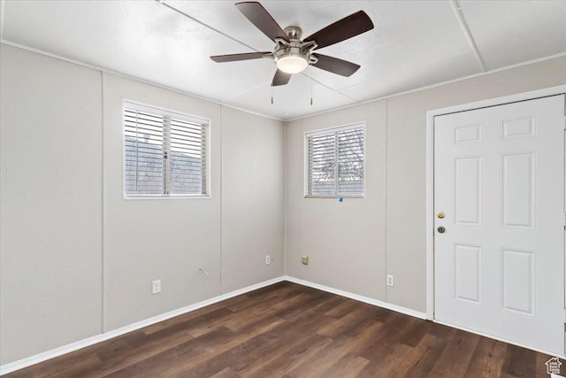272 S State St, Clearfield, UT 84015 - unfurnished room featuring dark wood finished floors, ceiling fan, and baseboards