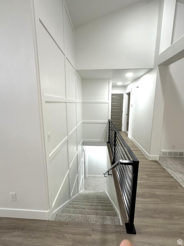 1189 E Benchview Dr, Ogden, UT 84404 - staircase featuring baseboards and wood finished floors