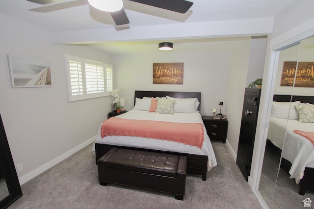 1460 E 2100 N, North Logan, UT 84341 - carpeted bedroom featuring baseboards, a ceiling fan, and a closet