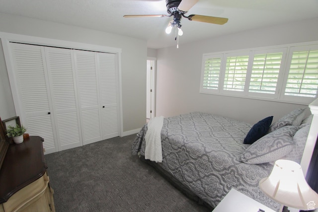 1460 E 2100 N, North Logan, UT 84341 - bedroom featuring carpet flooring, a closet, and a ceiling fan