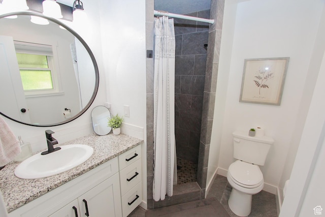 1460 E 2100 N, North Logan, UT 84341 - bathroom with vanity, toilet, and a tile shower