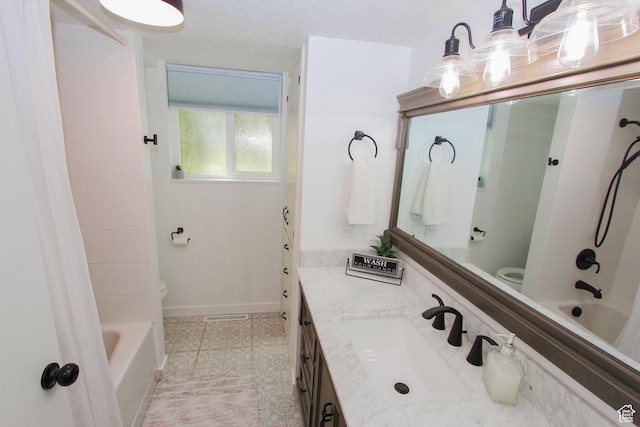 1460 E 2100 N, North Logan, UT 84341 - bathroom featuring toilet, shower / bath combination, and vanity