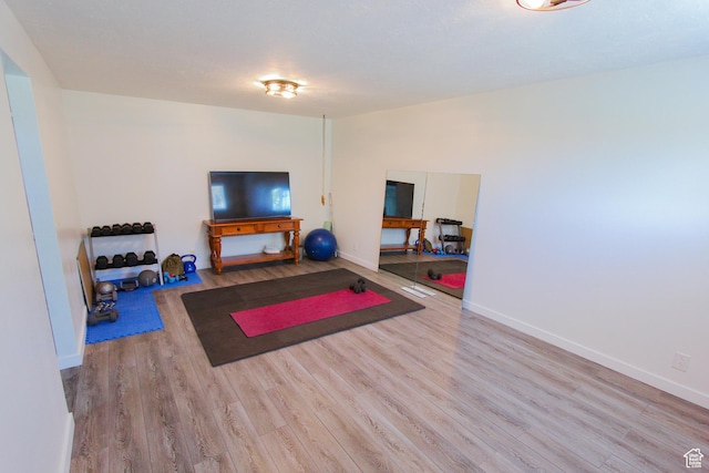 1460 E 2100 N, North Logan, UT 84341 - workout area with wood finished floors and baseboards