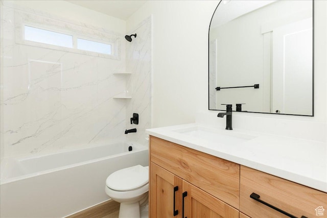 821 E 160 N, Hyde Park, UT 84318 - bathroom with vanity, toilet,  shower combination, and wood finished floors