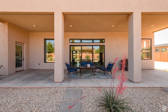 108 N Arrowhead Ln, Ivins, UT 84738 - view of patio featuring an outdoor hangout area