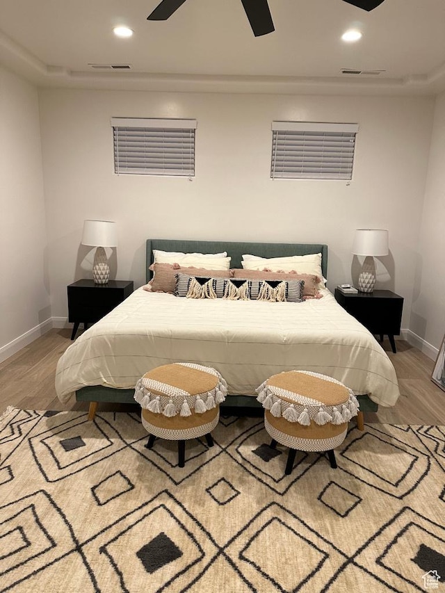 2786 S 3780 W, Hurricane, UT 84737 - bedroom featuring wood finished floors, baseboards, recessed lighting, and ceiling fan
