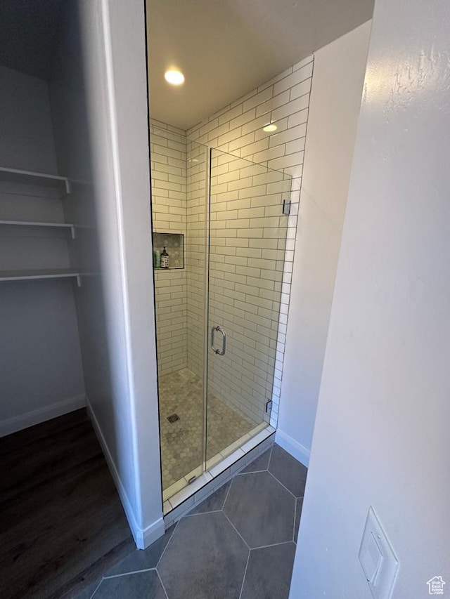 2786 S 3780 W, Hurricane, UT 84737 - bathroom with a stall shower, tile patterned floors, and baseboards