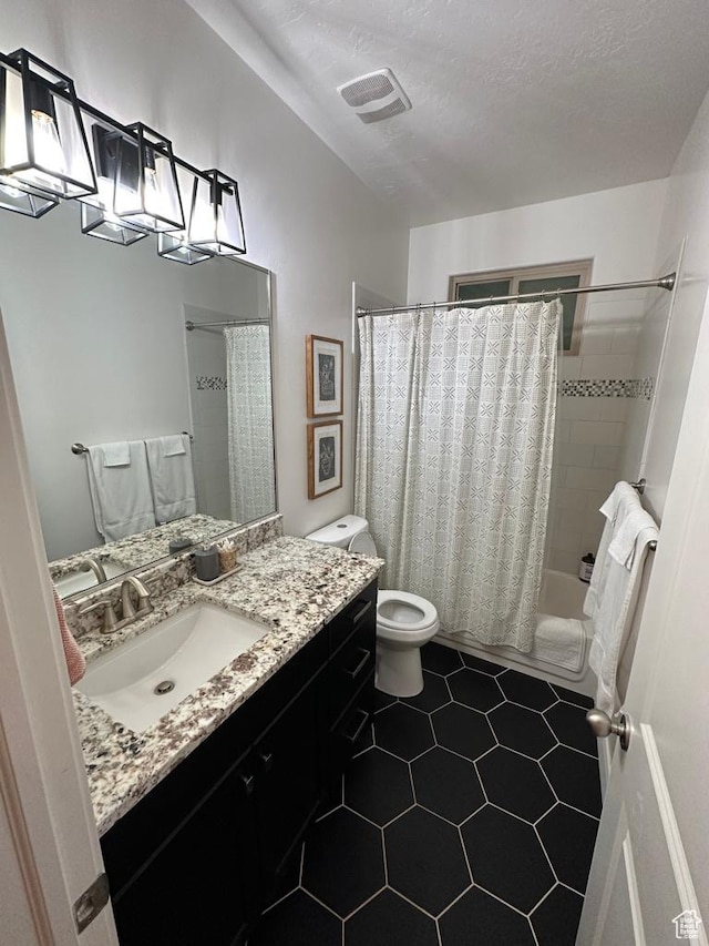 2786 S 3780 W, Hurricane, UT 84737 - bathroom with vanity, toilet, shower / tub combo with curtain, and tile patterned flooring