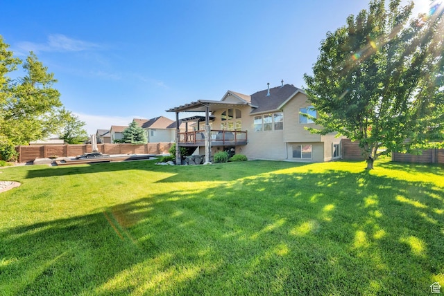 4836 S 5050 W, Hooper, UT 84315 - view of yard featuring a pergola and a wooden deck