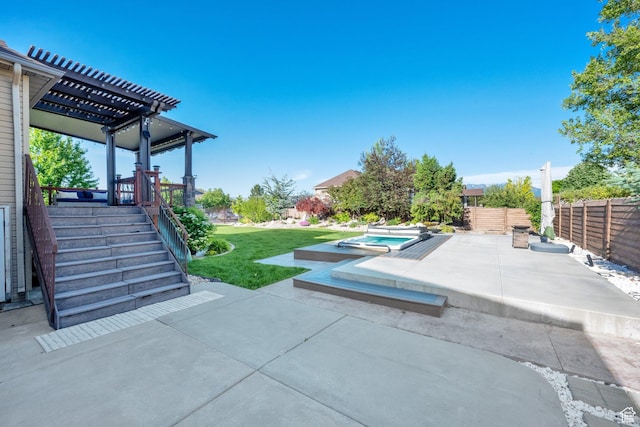 4836 S 5050 W, Hooper, UT 84315 - view of patio with an in-ground hot tub and a pergola