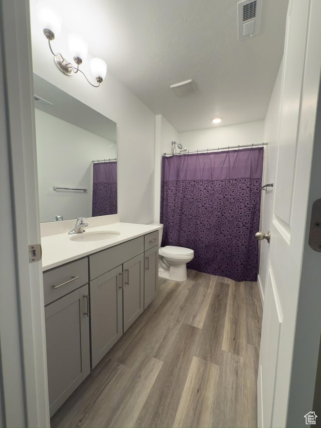 1764 E Fall St, Eagle Mountain, UT 84005 - full bath featuring vanity, toilet, wood finished floors, and curtained shower