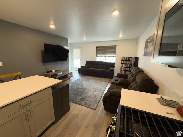 1764 E Fall St, Eagle Mountain, UT 84005 - living area with light wood-style floors and recessed lighting