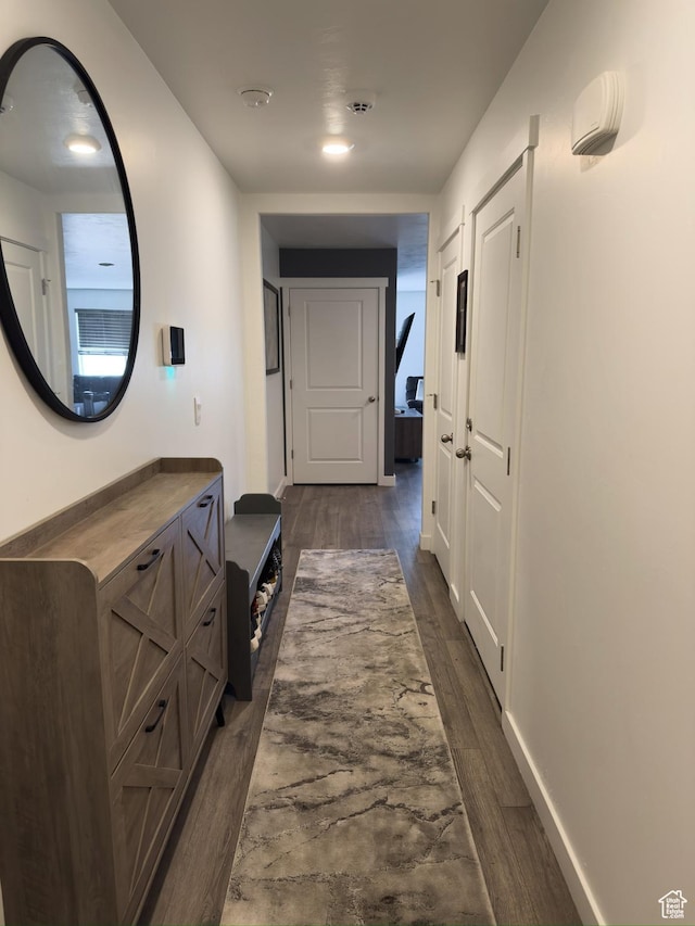 1764 E Fall St, Eagle Mountain, UT 84005 - hall featuring dark wood-type flooring