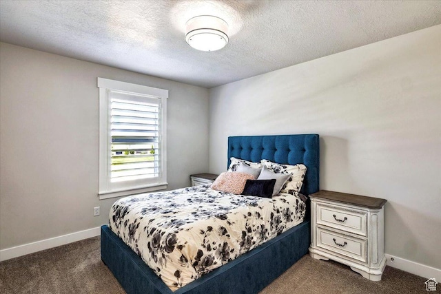 2548 E Ember Dr, Draper Ut Cnty, UT 84020 - bedroom featuring dark colored carpet, baseboards, and a textured ceiling