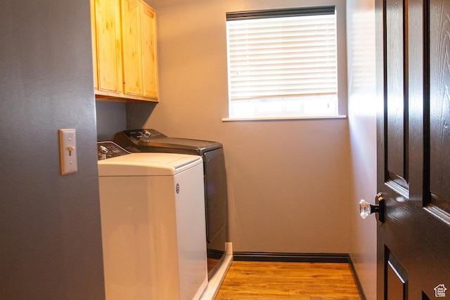 2182 W 1145 N, Clinton, UT 84015 - washroom featuring cabinet space, washer and clothes dryer, and light wood-style floors
