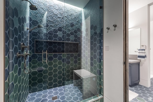 7744 E Moon Dance Cir, Kamas, UT 84036 - bathroom with vanity and tiled shower
