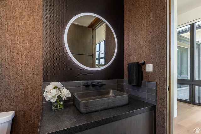7744 E Moon Dance Cir, Kamas, UT 84036 - bathroom featuring vanity and wood finished floors