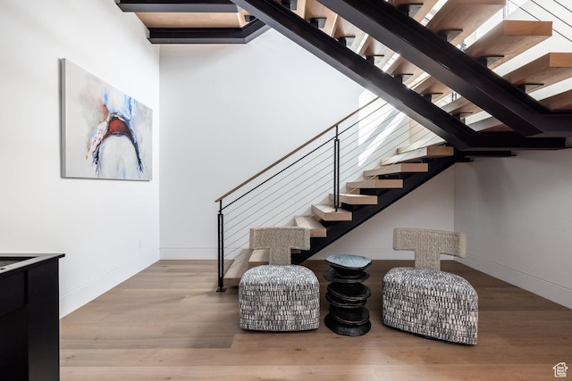 7744 E Moon Dance Cir, Kamas, UT 84036 - stairs with wood finished floors and baseboards