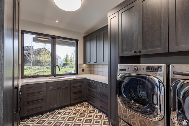 7744 E Moon Dance Cir, Kamas, UT 84036 - washroom with cabinet space and washer and dryer