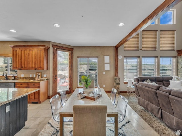 2894 E Cobblemoor Ln, Sandy, UT 84093 - dining space featuring recessed lighting and light tile patterned floors
