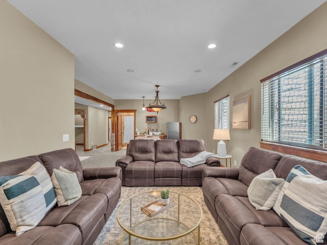 2894 E Cobblemoor Ln, Sandy, UT 84093 - carpeted living area with recessed lighting and baseboards