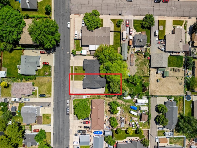 58 S 900 E, Spanish Fork, UT 84660 - aerial perspective of suburban area with property boundaries highlighted