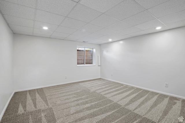 58 S 900 E, Spanish Fork, UT 84660 - empty room featuring carpet flooring, a drop ceiling, recessed lighting, and baseboards