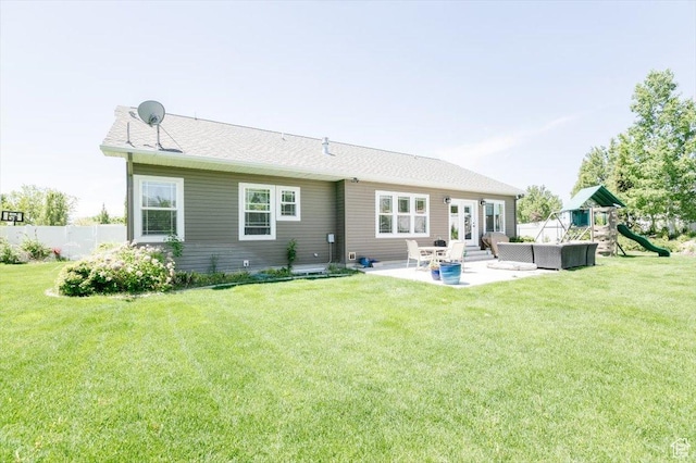 225 E 620 S, Smithfield, UT 84335 - rear view of property featuring a patio area, a playground, and an outdoor hangout area