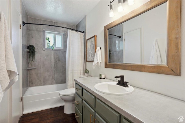 587 W 1460 N, Clinton, UT 84015 - full bath featuring vanity, shower / tub combo, wood finished floors, and toilet