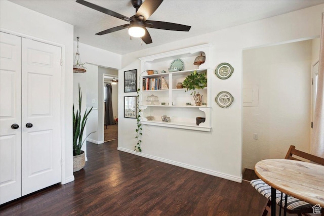 587 W 1460 N, Clinton, UT 84015 - dining space with wood finished floors, a ceiling fan, and baseboards