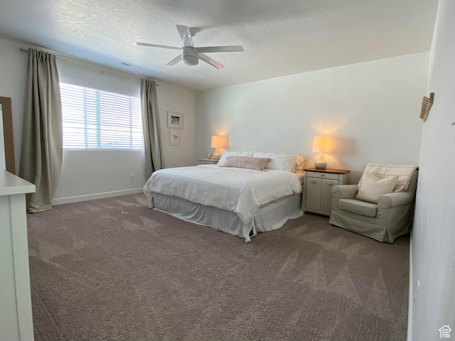 2132 N Elderberry Dr W, Saratoga Springs, UT 84045 - bedroom featuring carpet floors, baseboards, a ceiling fan, and a textured ceiling