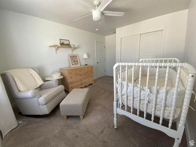 2132 N Elderberry Dr W, Saratoga Springs, UT 84045 - carpeted bedroom with a closet and a ceiling fan