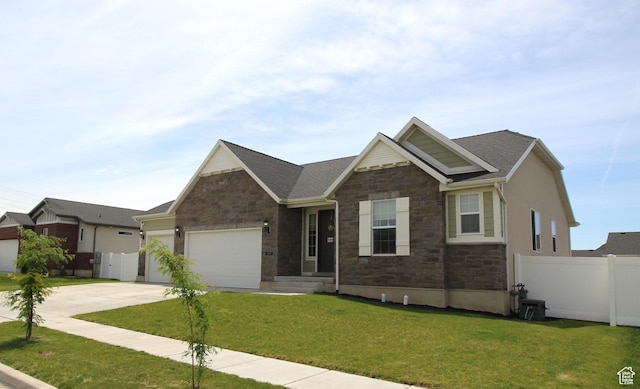 1457 W 400 S, Syracuse, UT 84075 - craftsman-style house featuring stone siding, driveway, and an attached garage