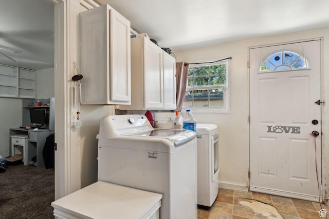2120 Pingree Ave, Ogden, UT 84401 - laundry room with washer and dryer, cabinet space, and ceiling fan