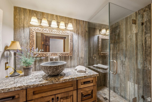 4774 S Oak Terrace Dr, Millcreek, UT 84124 - bathroom with vanity and a stall shower