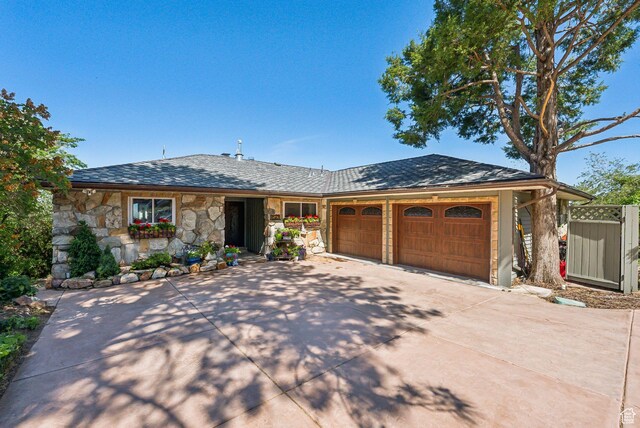 4774 S Oak Terrace Dr, Millcreek, UT 84124 - single story home featuring concrete driveway, a garage, and stone siding