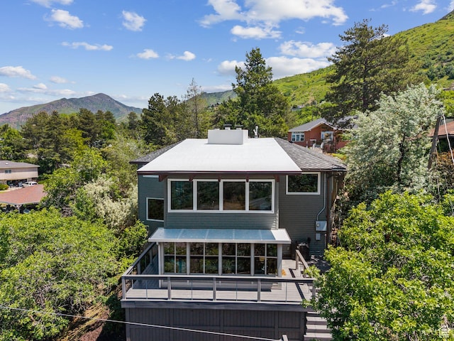 4774 S Oak Terrace Dr, Millcreek, UT 84124 - rear view of property featuring stairway and a deck with mountain view